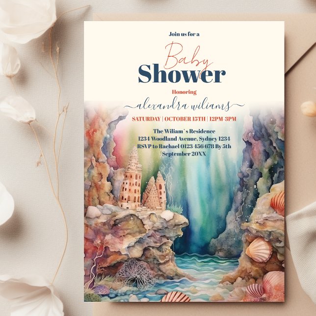 Convite Chá de fraldas Sob O Mar (Criador carregado)