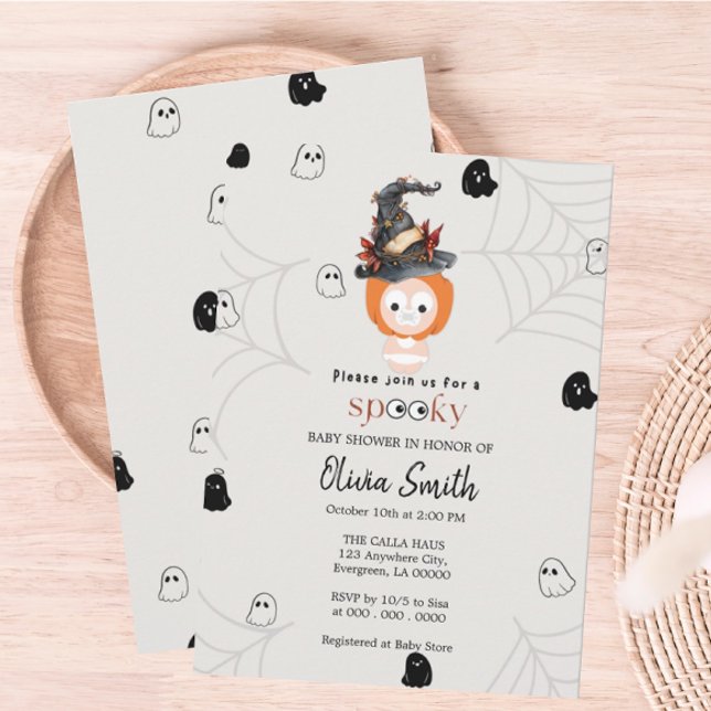 Convite Chá de fraldas Spooky (Baby Shower Invite)