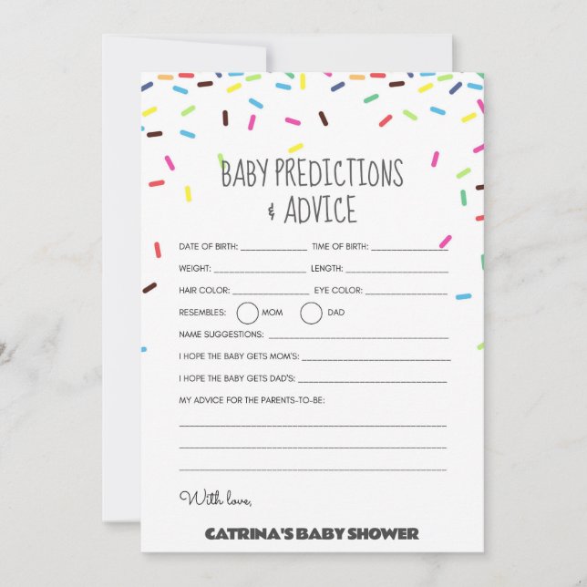 Convite Chá de fraldas Sprinkle - Nome editável, 5x7 (Frente)