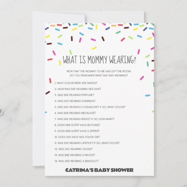 Convite Chá de fraldas Sprinkle - Nome editável, 5x7 (Frente)