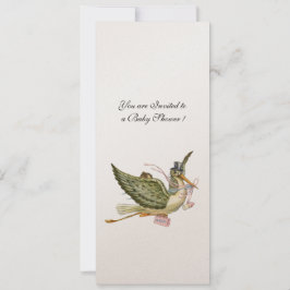 Convite CHÁ DE FRALDAS STORK, champanhe metálico