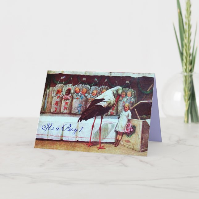 Convite CHÁ DE FRALDAS STORK Novo Baies Azul (Frente)