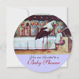 Convite CHÁ DE FRALDAS STORK Novos Bebês Azul