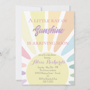 Convite Chá de fraldas Sunshine Boho Chá de fraldas retror