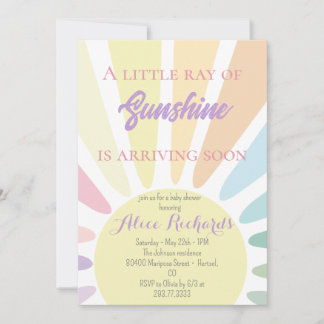 Convite Chá de fraldas Sunshine Boho Chá de fraldas retror