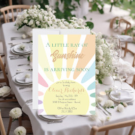 Convite Chá de fraldas Sunshine Boho Chá de fraldas retror