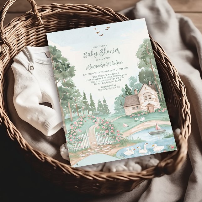 Convite Chá de fraldas Swan Princess (Criador carregado)