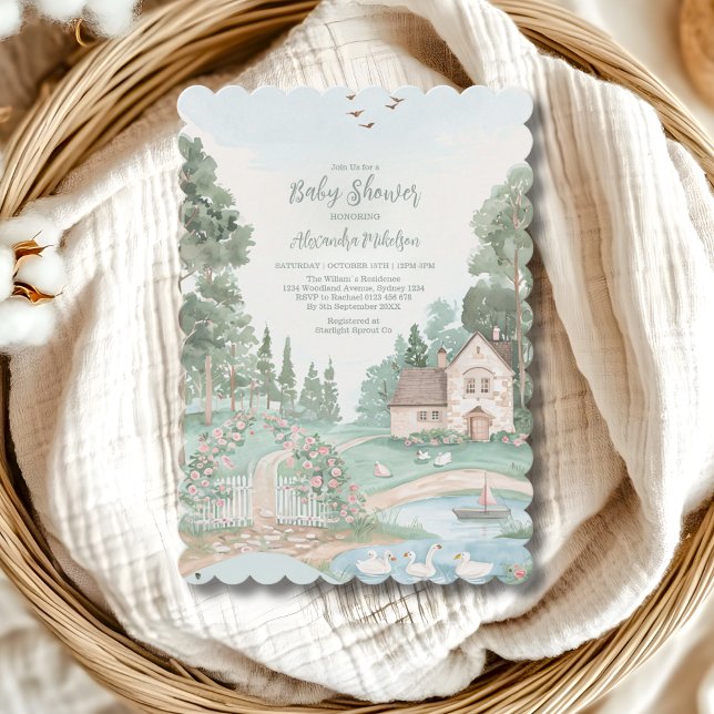 Convite Chá de fraldas Swan Princess (Criador carregado)