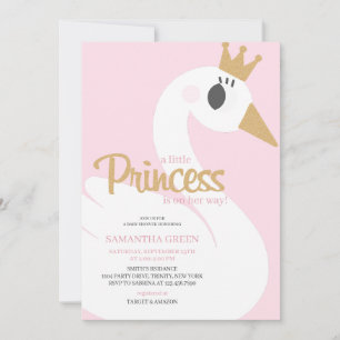Convite Chá de fraldas Swan Rosa