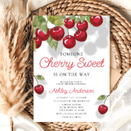 Convite Chá de fraldas Tema Cherry Sweet