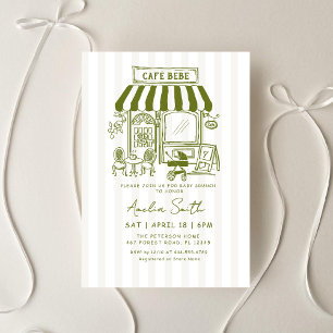 Convite Chá de fraldas temático Bebe Cafe Home cafe