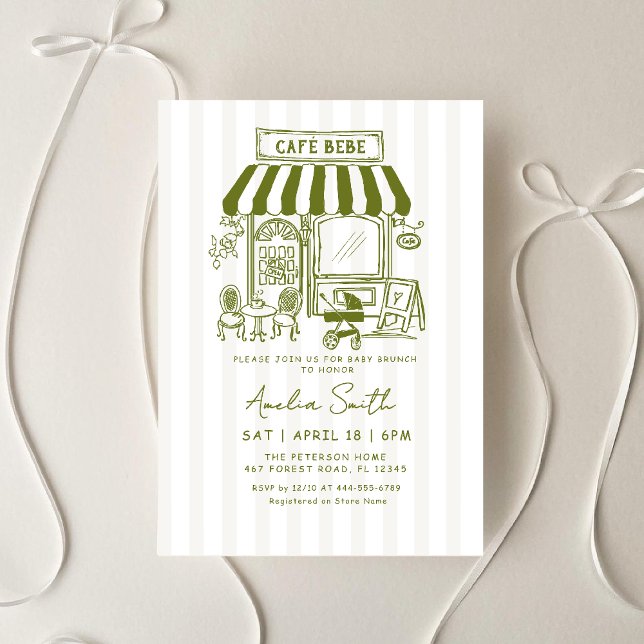 Convite Chá de fraldas temático Bebe Cafe Home cafe (Criador carregado)