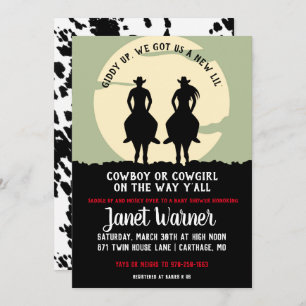 Convite Chá de fraldas temático do rodeio