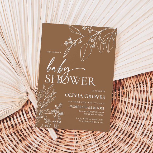 Convite Chá de fraldas Terracotta (Criador carregado)