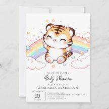 Chá de fraldas Tigre Cute