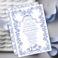 Chá de fraldas Toile de Jouy Chinoiserie Horse Boy
