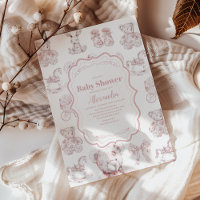 Chá de fraldas Toys Toile De Jouy Rosa