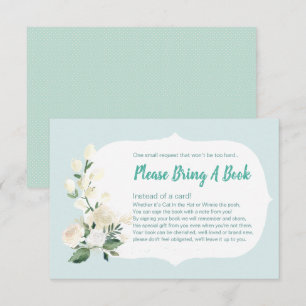Convite Chá de fraldas Traga um livro Azul e Rosas