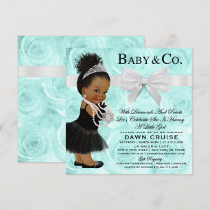 Convite Chá de fraldas Turquoise Blue Brechfast