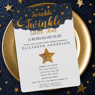Convite Chá de fraldas Twinkle Twinkle Little Star