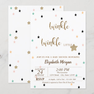 Convite Chá de fraldas Twinkle Twinkle Little Star