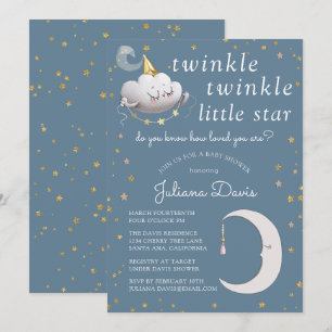 Convite Chá de fraldas Twinkle Twinkle Little Star