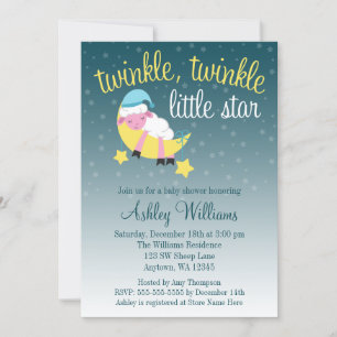 Convite Chá de fraldas Twinkle Twinkle Star