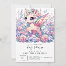 Chá de fraldas Unicorn bonito