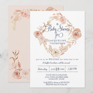 Convite Chá de fraldas Verde Amarelo Cor de Água Floral 