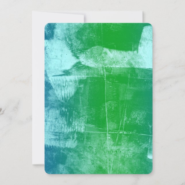 Convite Chá de fraldas Verde Azul do Céu Oceânico (Frente)