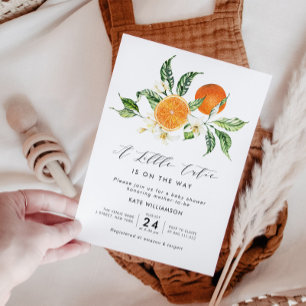 Convite chá de fraldas verde de citrinos pequenos