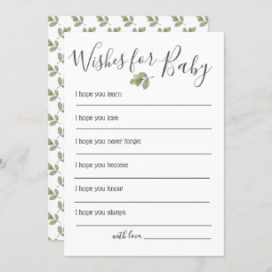 Convite Chá de fraldas Verde Deseja Bebê