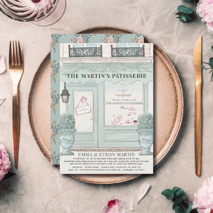 Convite Chá de fraldas Verde Patisserie da Bakery Frances