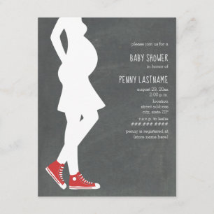 Convite Chá de fraldas vermelho da colisão do bebê das