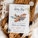 Convite Chá de fraldas Viagem de Garoto de Avião Vintage<br><div class="desc">Convite para Chá de fraldas de Viagem de avião de Vintage Todos os designs são © PIXEL PERFECTION PARTY LTD</div>