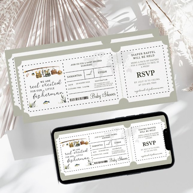 Convite Chá de fraldas Viagem Pescador de Bordo (Criador carregado)