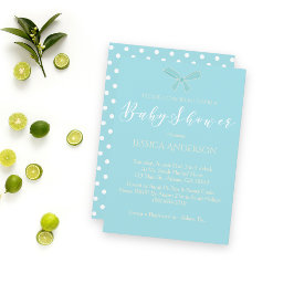 Convite Chá de fraldas Vintage Charm Teal Blue Arco