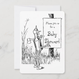 Convite Chá de fraldas Vintage de Oz Tinman