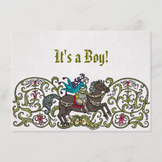 Convite Chá de fraldas Vintage Knight