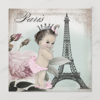 Convite Chá de fraldas Vintage Paris