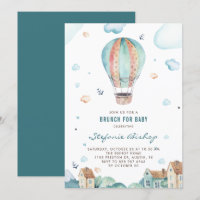 Chá de fraldas Vintage Watercolor Hot Air Balloon