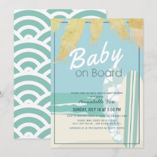 Convite Chá de fraldas Virtual Baby on Conselho Beach Surf