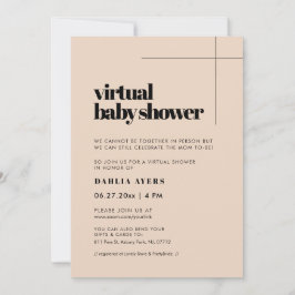 Convite Chá de fraldas virtual chic simples