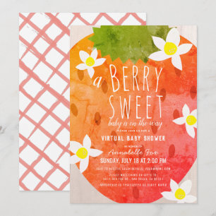 Convite Chá de fraldas virtual da Berry Sweet Strawberry 
