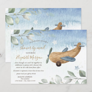 Convite Chá de fraldas Virtual de Brinquedo de avião por