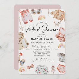 Convite Chá de fraldas Virtual de Roupas e Brinquedos para