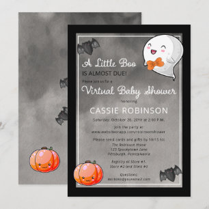 Convite Chá de fraldas virtual do Halloween Little Boo Gh
