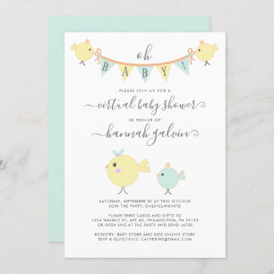 Convite Chá de fraldas virtual do Pintinho Mama Bird