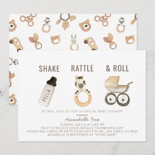 Convite Chá de fraldas Virtual do Shake Rattle & Roll Boh