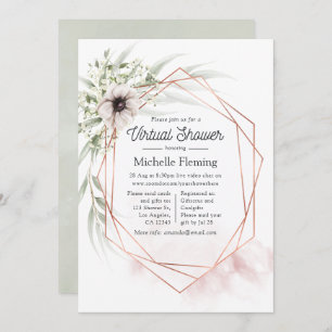 Convite Chá de fraldas Virtual Geométrico Eucalyptus